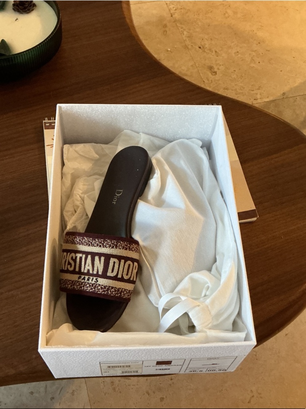 Dior Dway Slides 16v Deep Amaran (Burgundy)